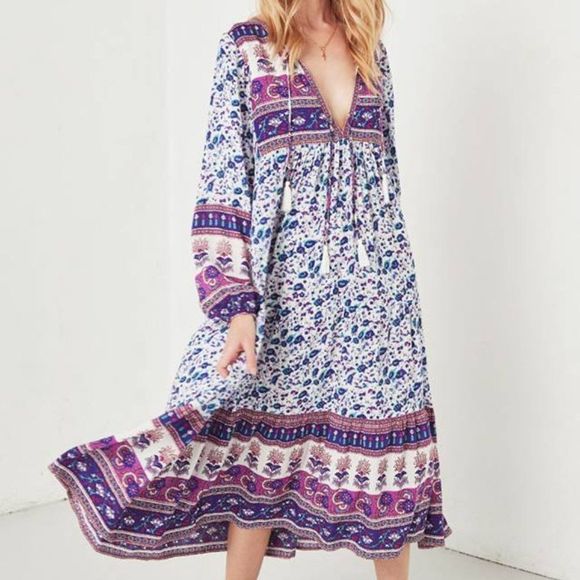 Spell Dresses & Skirts - Spell Gypsy Love Boho Midi Dress - Indigo ~ 100% Rayon